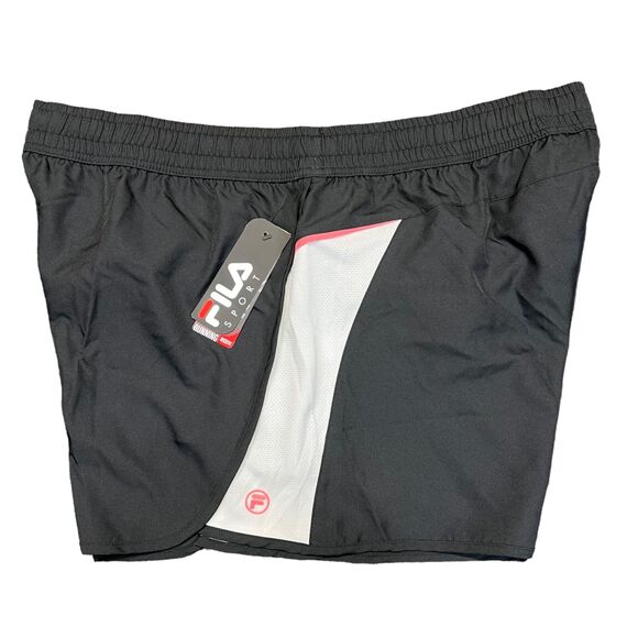 Fila Womens Athletic Shorts Moisture Wicking Reflective Cool Factor Black 1X - Picture 4 of 9